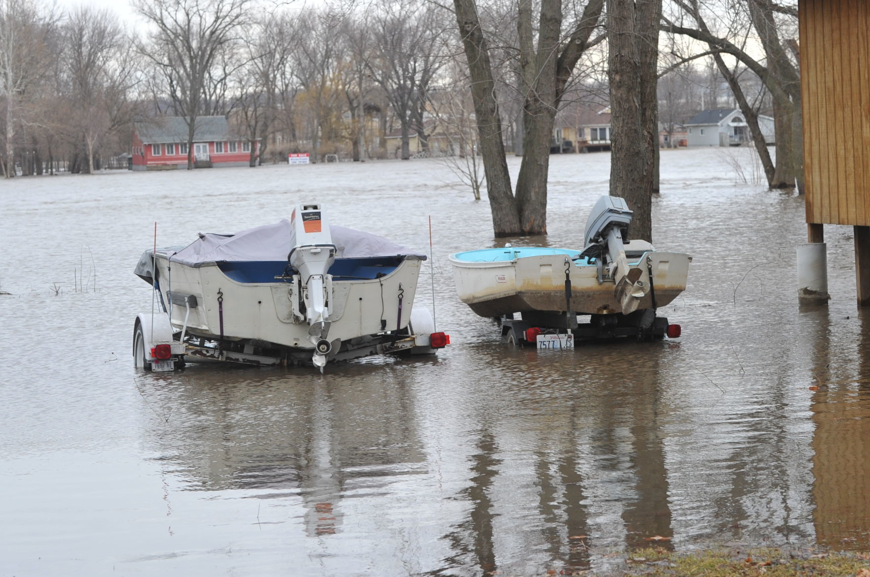 Rock river flooding in Moline